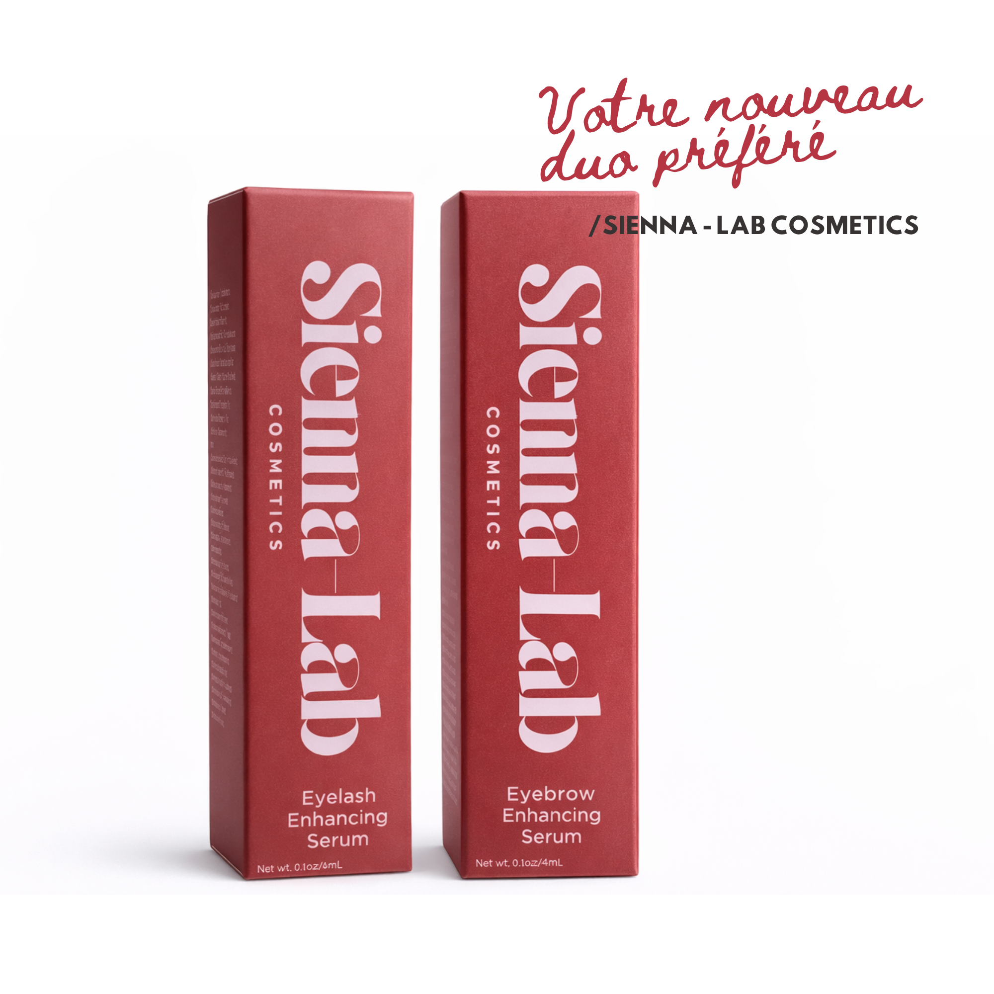 Pack 2 Sérums Pousse CILS & SOURCILS (au choix), Sienna-Lab